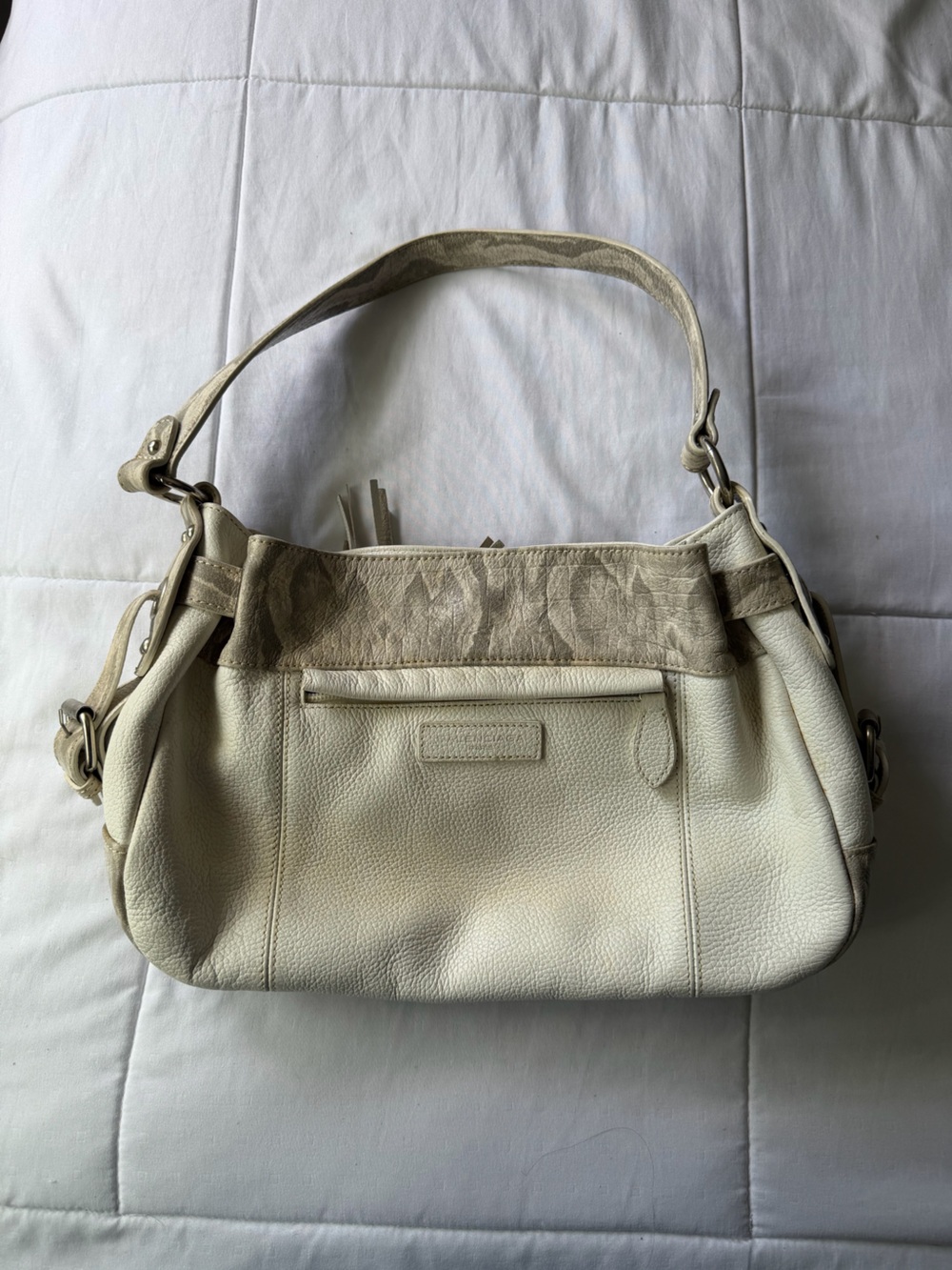 Balenciaga Vintage Women's Cream Leather Shoulder Bag - Neutral Tote